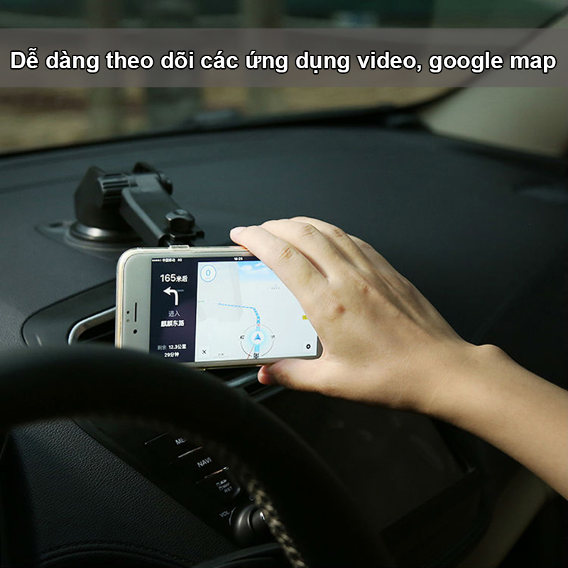 Giá đỡ điện thoại trên oto hiệu Baseus giúp bạn thuận tiện khi lái xe, xem bản đồ, video,...