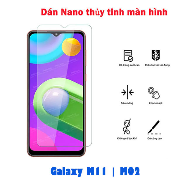 Dán Nano thủy tinh full màn hình Galaxy M11 | M02 tốt nhất chính hãng giá rẻ